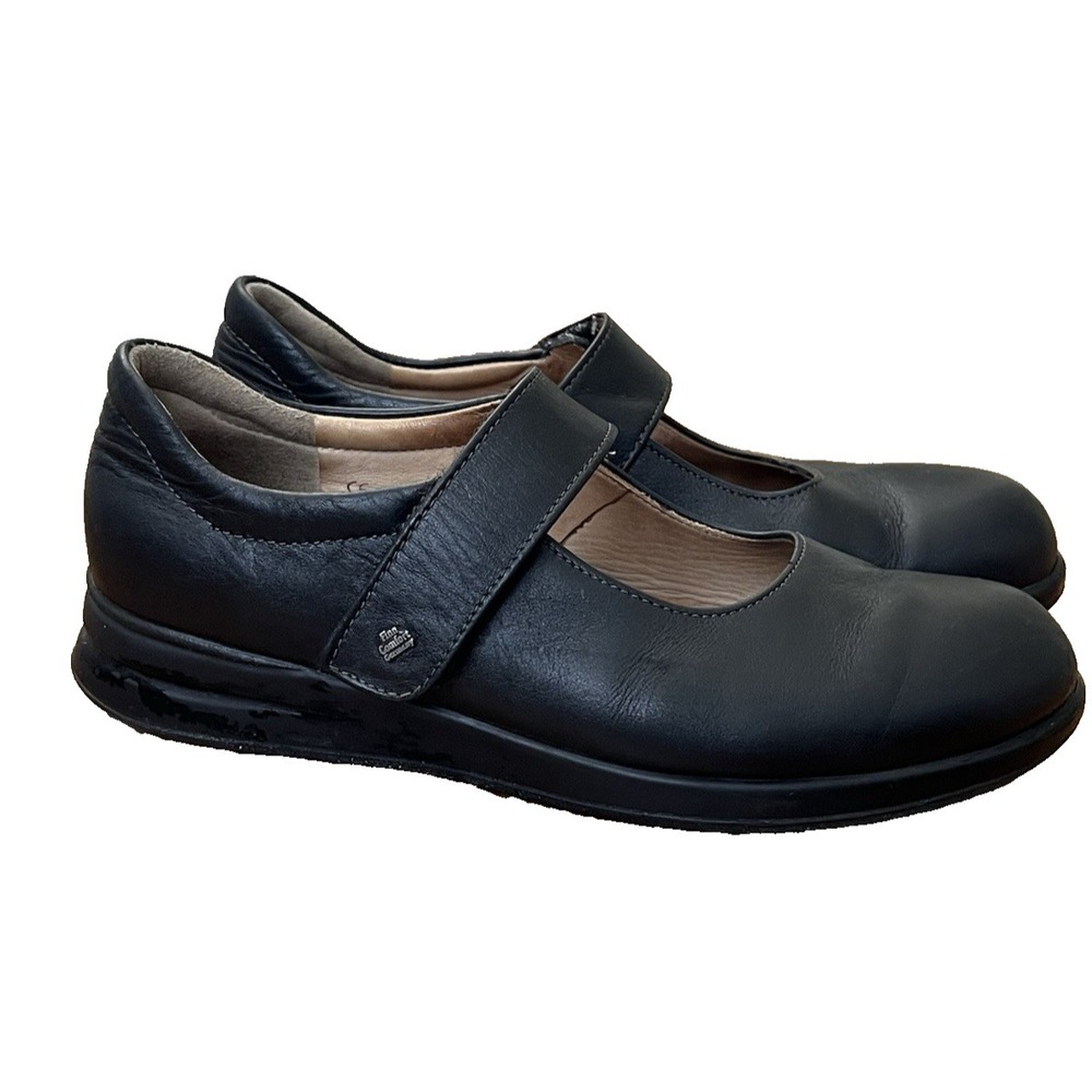 Finn‎ Comfort Beja Mary Jane Shoes Black Leather Comfort Walking Shoes Size 8.5